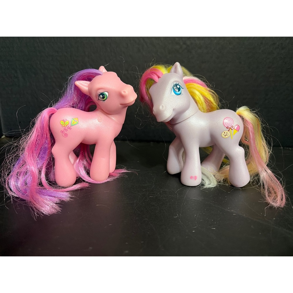 Hasbro My Little Pony G3 Skywishes and Triple Treat Figures Pink Lavender 2002